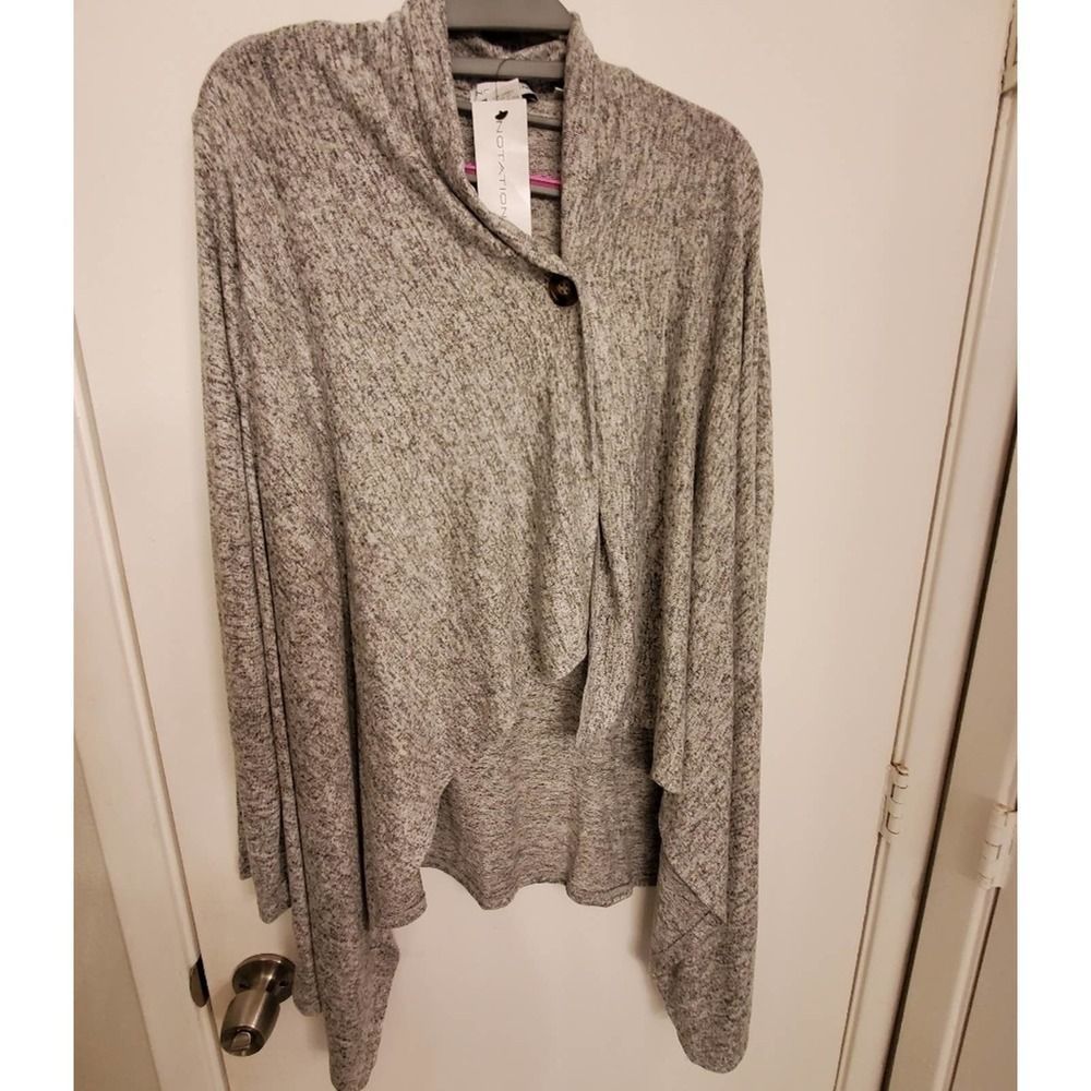 New grey super soft asymmetrical cardigan